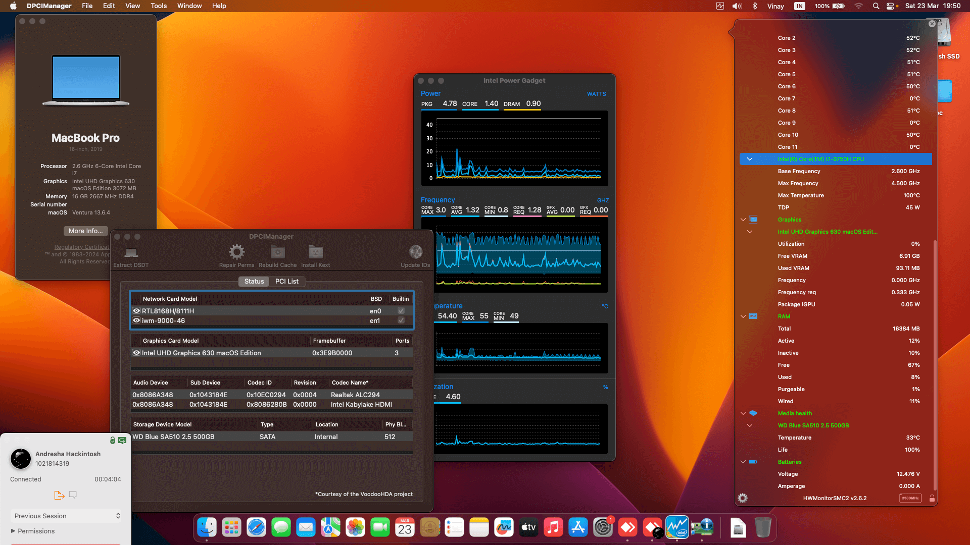 Success Hackintosh macOS Ventura 13.6.4 Build 22G513 in Asus ROG Strix G G731GT-H7114T